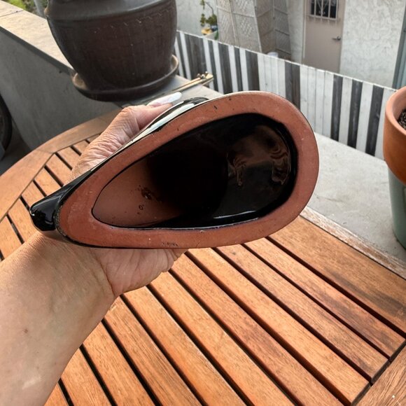 Vintage Blue Mountain Pottery Green & Black Ceramic Duck Figurine - Picture 6 of 6